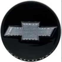 Chevy Floating Center Caps Black & Silver 2 1/8" (54Mm) Cars — Qty 4 1