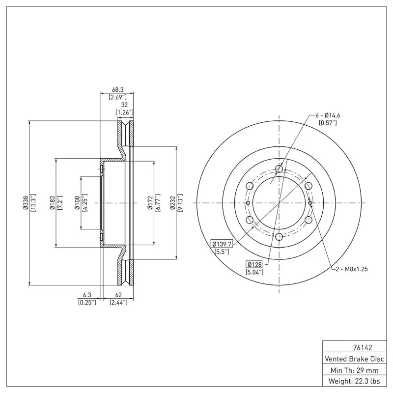 Dfc 10-24 Lexus Gx460 Front Brake Rotor 2
