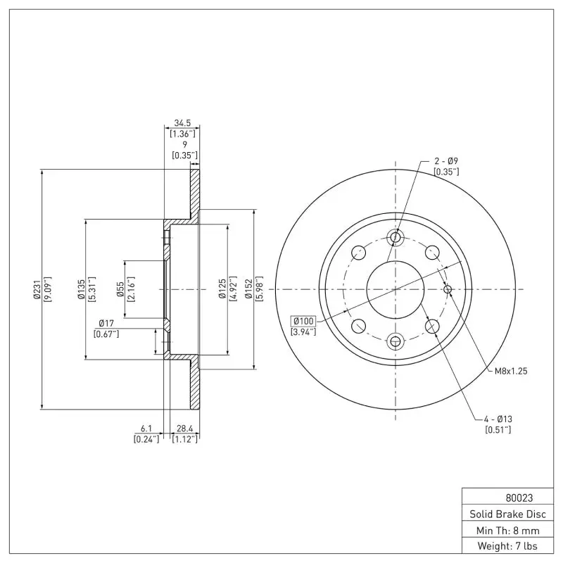 Dfc 90-93 Mazda Miata Rear Brake Rotor 2