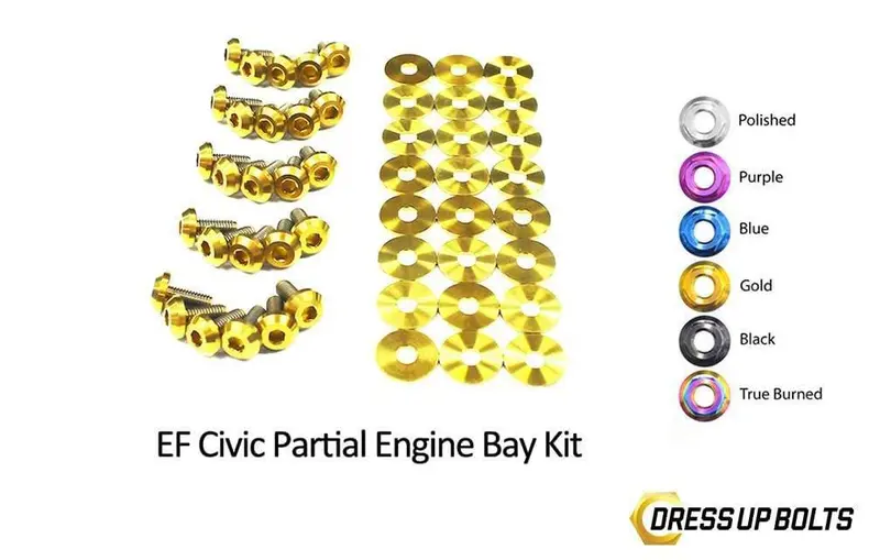 Dress Up Bolts Stage 1 Titanium Hardware Engine Bay Kit - Honda Civic Ef (1988-1991) 1