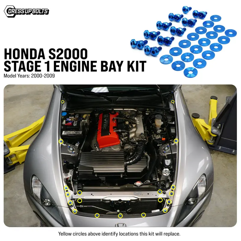 Dress Up Bolts Stage 1 Titanium Hardware Engine Bay Kit - Honda S2000 (2000-2009) 1