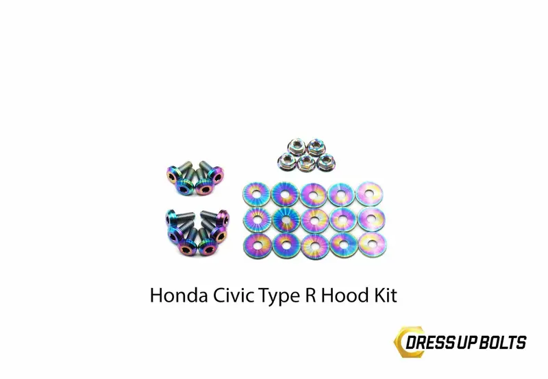 Dress Up Bolts Titanium Hardware Hood Kit - Honda Civic Type R (2017-2021) 1