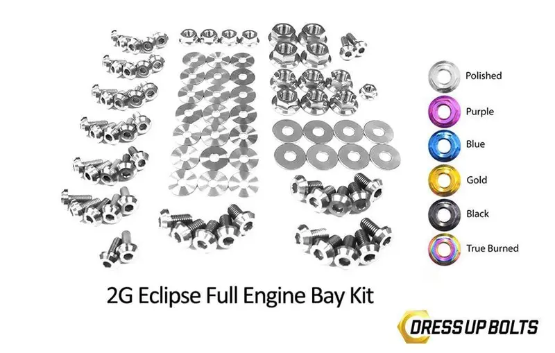 Eagle 2G Talon Dsm (1995-1999) Titanium Dress Up Bolts Full Engine Bay Kit 5