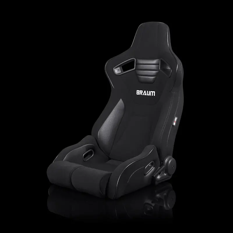 Elite-R Series Sport Seats - Black Jacquard (Black Stitching / Black Piping) 1