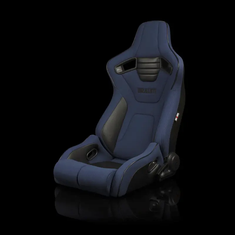 Elite-R Series Sport Seats - Blue Jacquard (Black Stitching / Black Piping) 1
