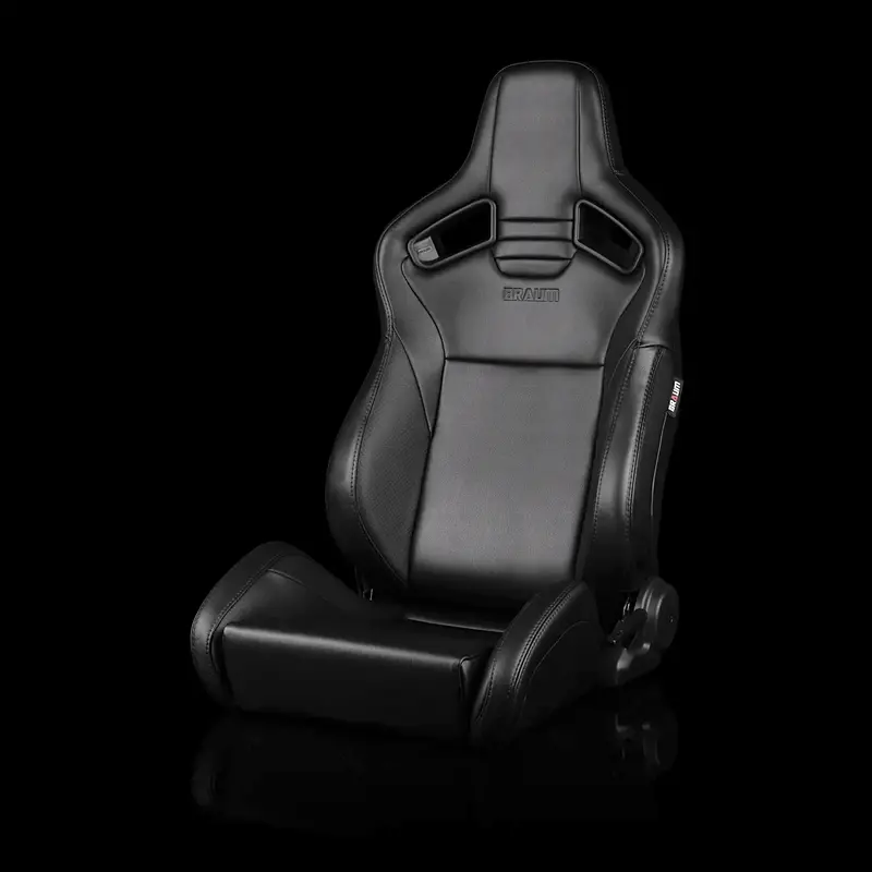 Elite V2 Series Sport Seats - Black & Black Stitching 1