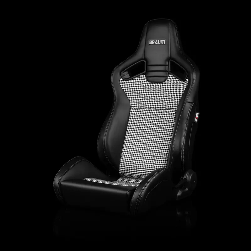 Elite V2 Series Sport Seats - Black & Houndstooth Cloth 1