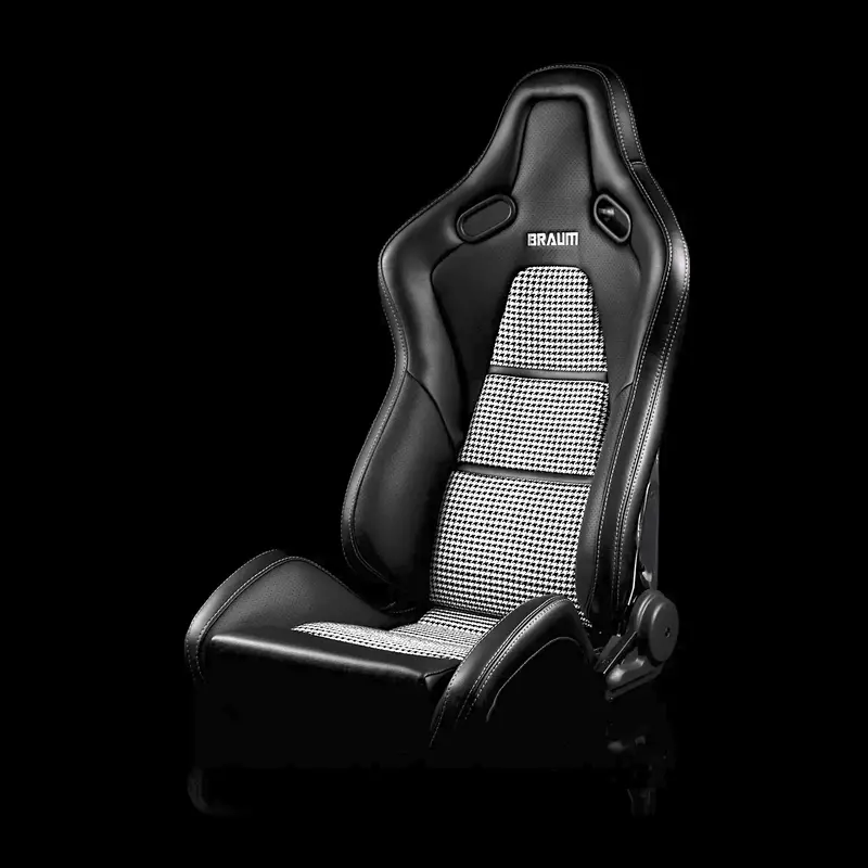 Falcon-S Composite Carbon Fiber Honeycomb Shell Reclining Seats - Houndstooth Inserts 1