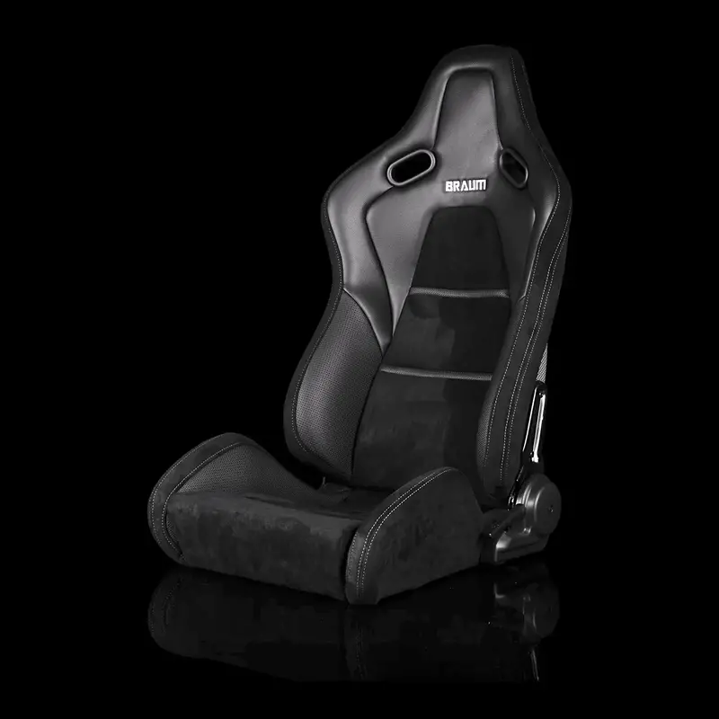 Falcon-S Composite Carbon Kevlar Shell Reclining Seats - Black Alcantara Inserts 1