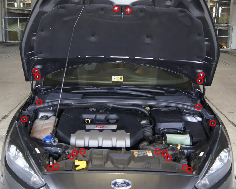 Ford Focus St (2015-2018) Titanium Engine Bay Kit 2
