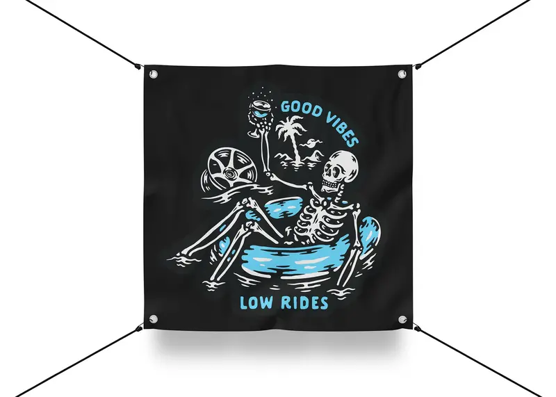 Garage Banner – Good Vibes Low Rides 1