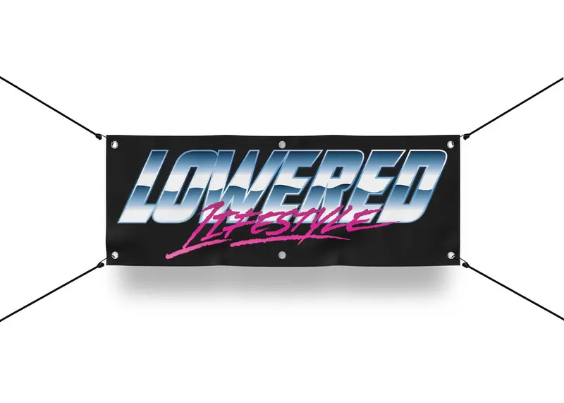 Garage Banner – Lowered Lifestyle Retro Logo 1