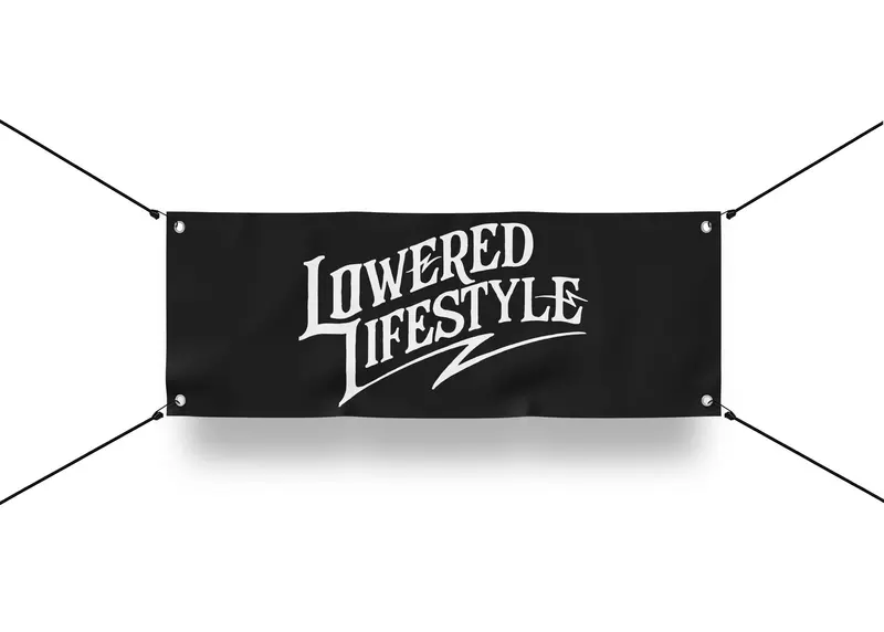 Garage Banner – Signature Logo - Black And White 1