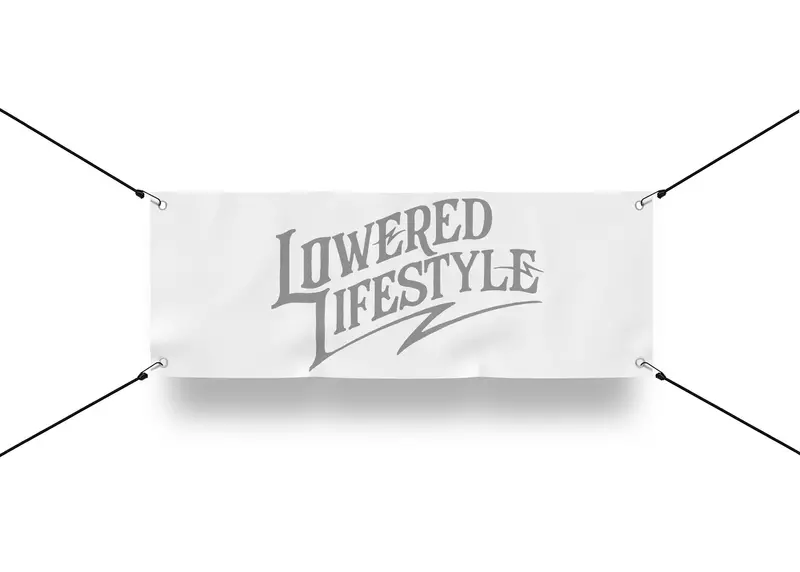 Garage Banner – Signature Logo - White And Grey 1