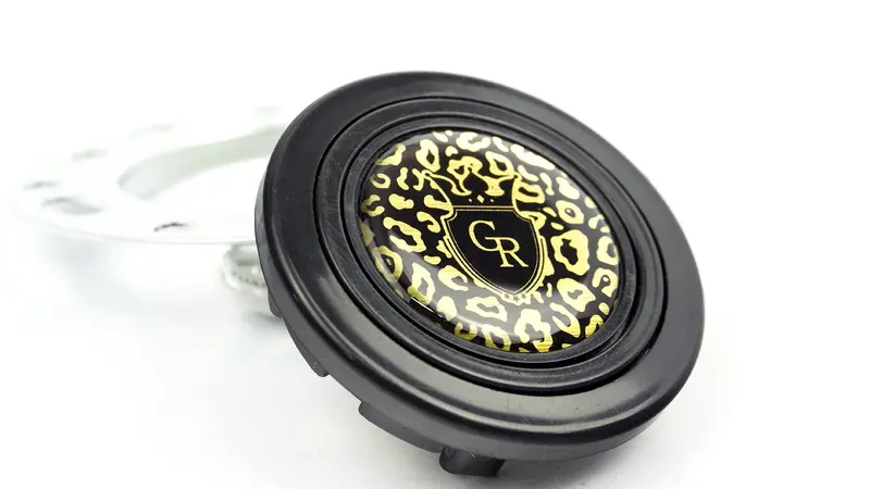 Grip Royal Horn Button - Crest - Gold Leopard W/ Gold Logo 1