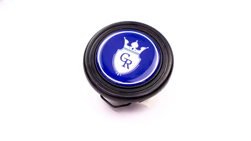 Grip Royal Horn Button - Crest - Navy Blue W/ White Logo 1
