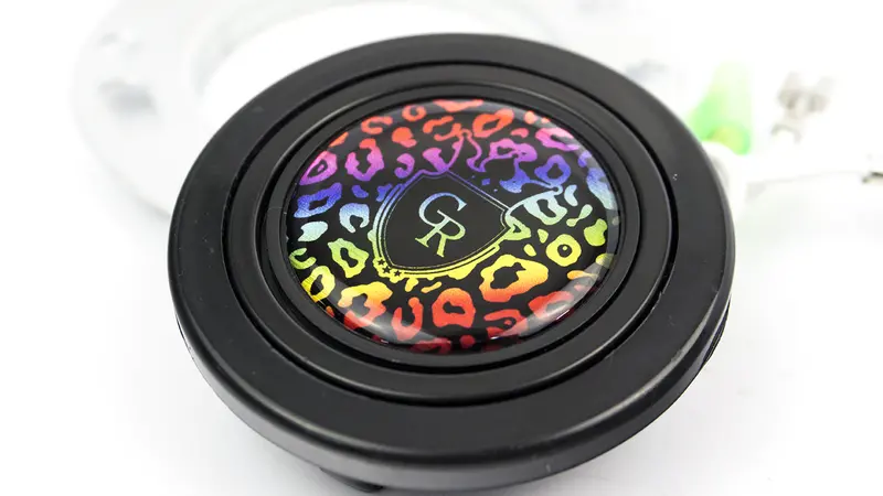 Grip Royal Horn Button - Crest - Rainbow Leopard W/ Rainbow Logo 1