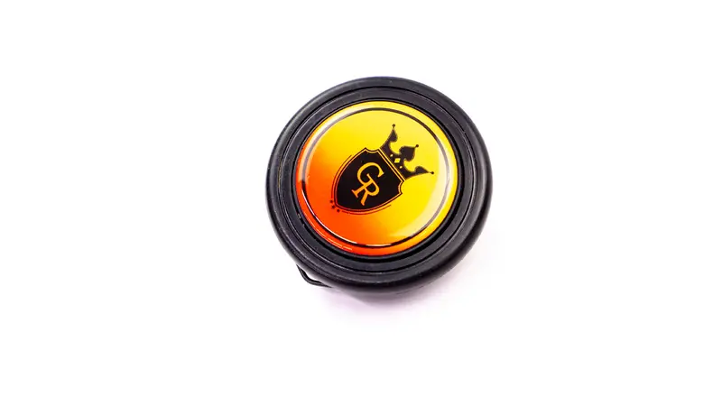 Grip Royal Horn Button - Crest - Yellow Fade To Red W/ Black Logo 1