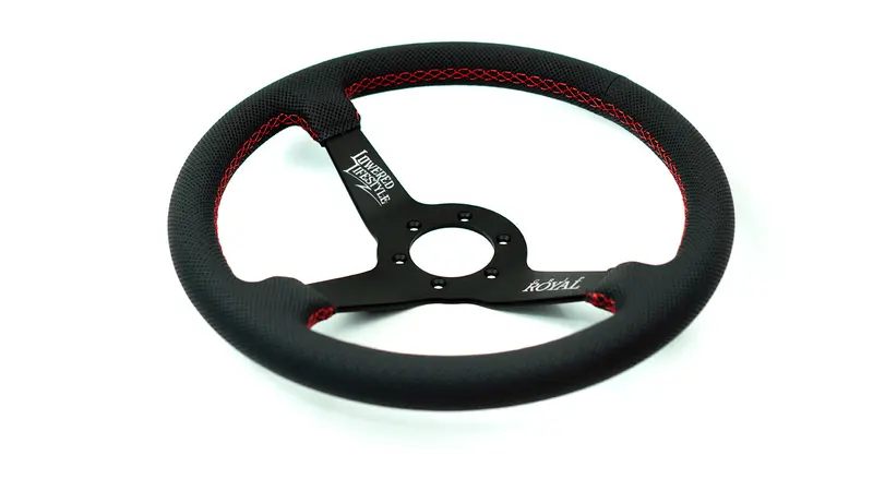 Grip Royal Steering Wheel - Perforated Leather Red Stitch Brute (Official Collab) 1