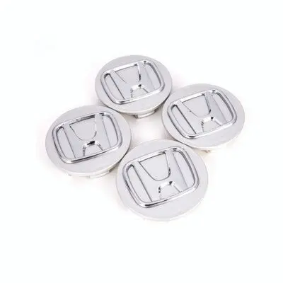 Honda Floating Center Caps Silver & Chrome 2 3/4" (69Mm) Fcc-053 — Qty 4 1