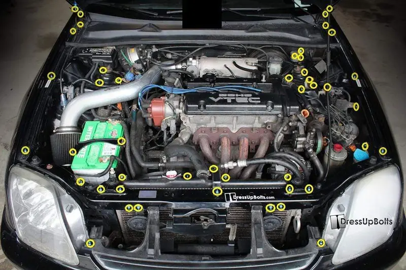 Honda Prelude (1997-2001) Titanium Ti Engine Bay Kit 2