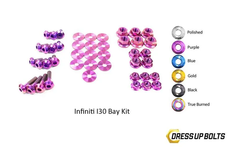 Infiniti I30 (2000-2001) Titanium Dress Up Bolts Engine Bay Kit 4