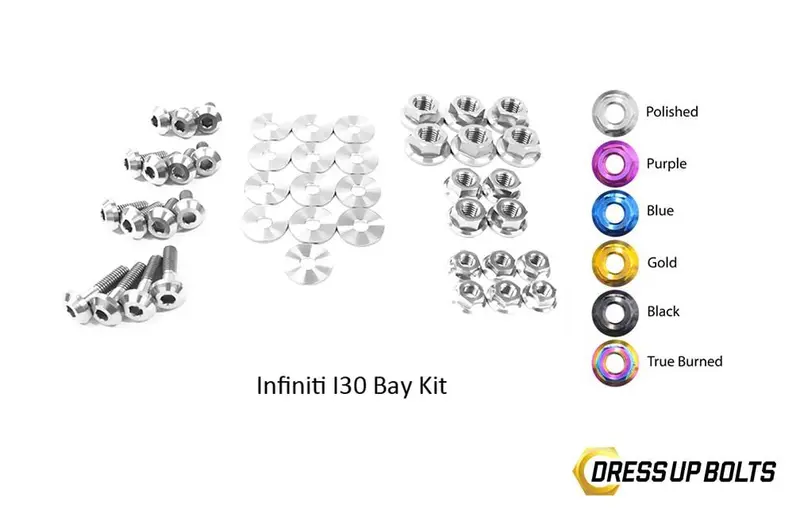 Infiniti I30 (2000-2001) Titanium Dress Up Bolts Engine Bay Kit 5