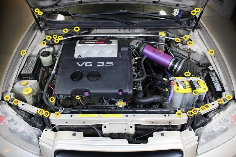 Infiniti I30 (2000-2001) Titanium Engine Bay Kit 2