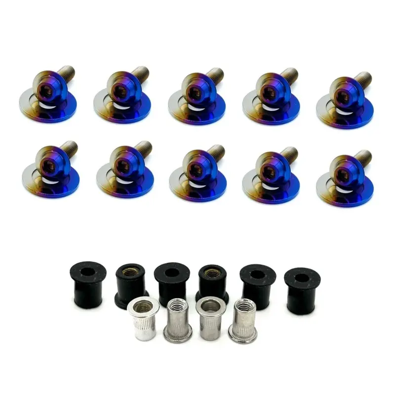 Jdc Titanium Battery & Brake Reservoir Panel Plastic Rivet Replacement Kit | Nissan R35 Gt-R 1