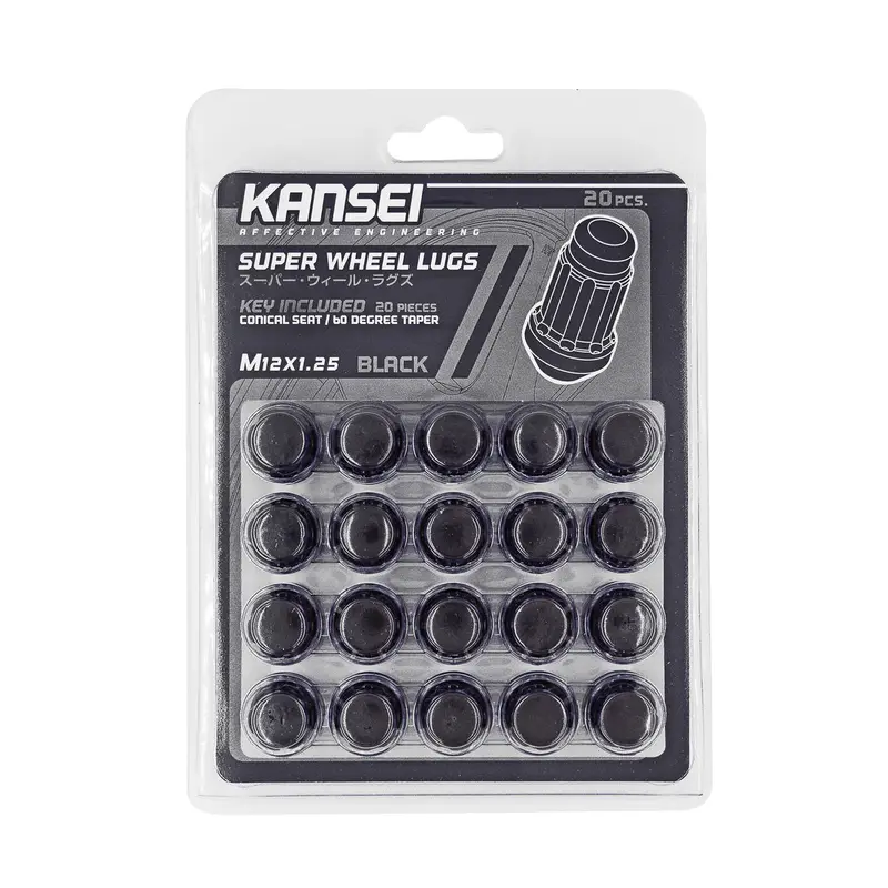 Kansei Lug Nuts - Black - 12X1.25 1