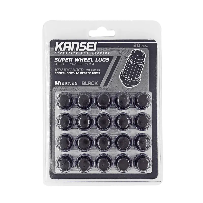 Kansei Lug Nuts - Black - 12X1.5 1