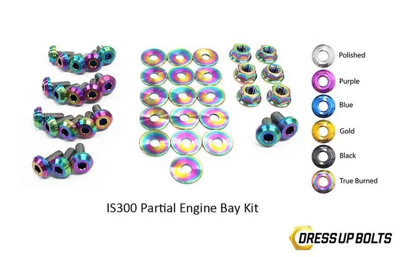 Lexus Is300 (1998-2005) Titanium Dress Up Bolts Partial Engine Bay Kit 1