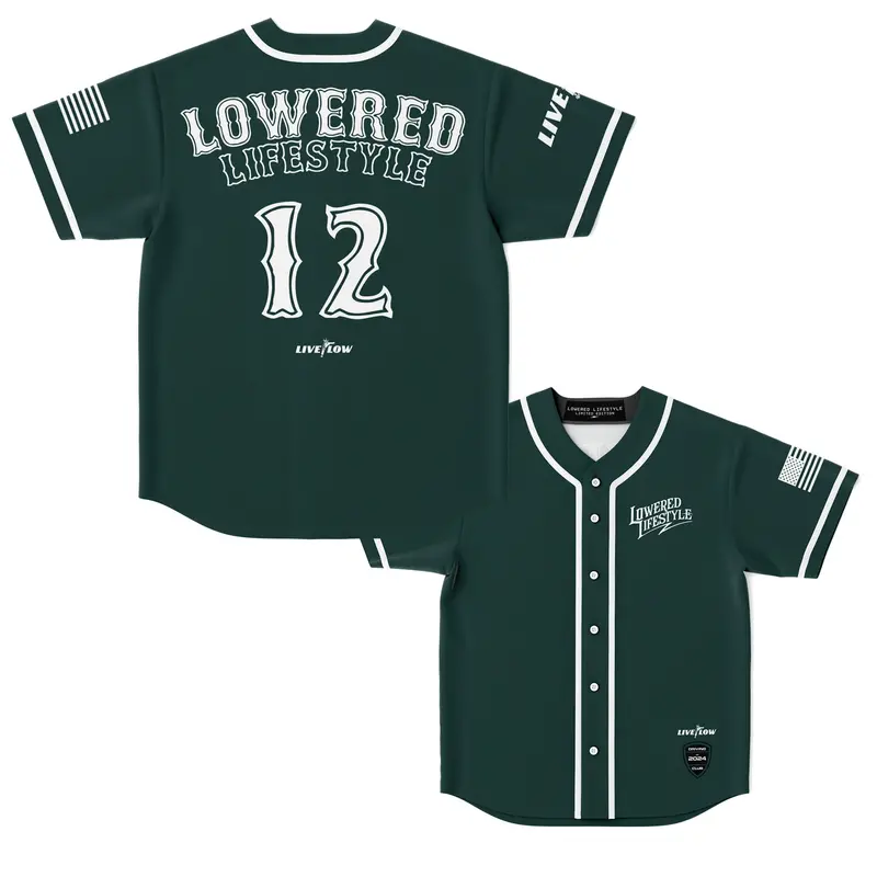 Lowered Lifestyle Baseball Jersey - Alpine Green 1