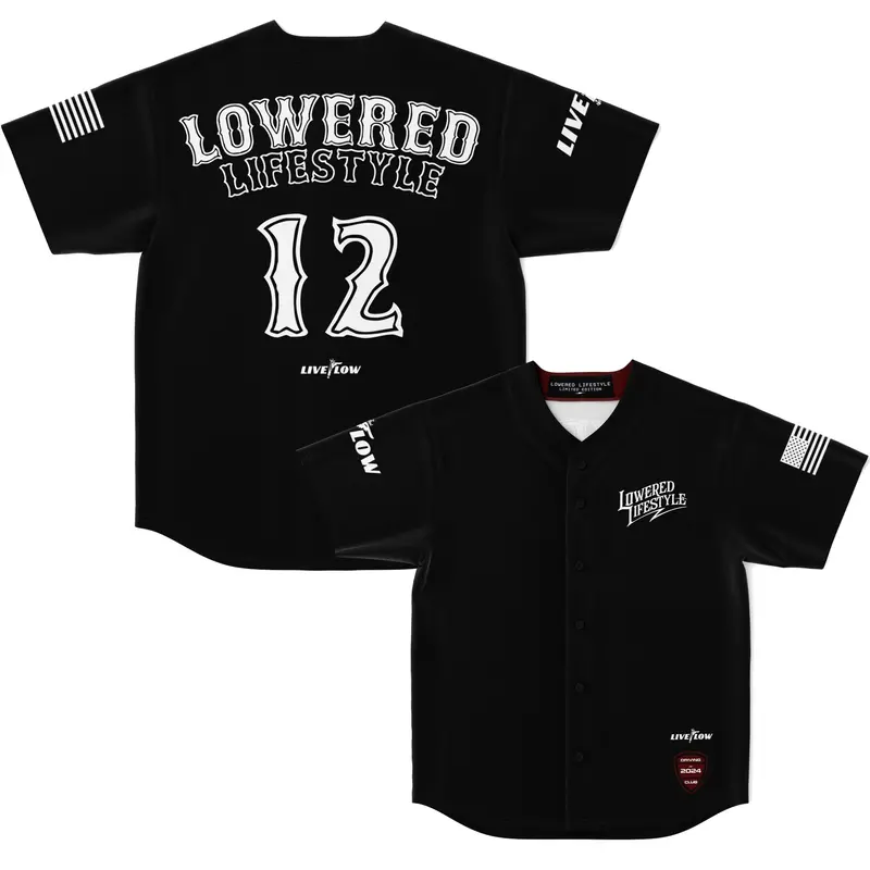 Lowered Lifestyle Baseball Jersey (Without Stripes) 1