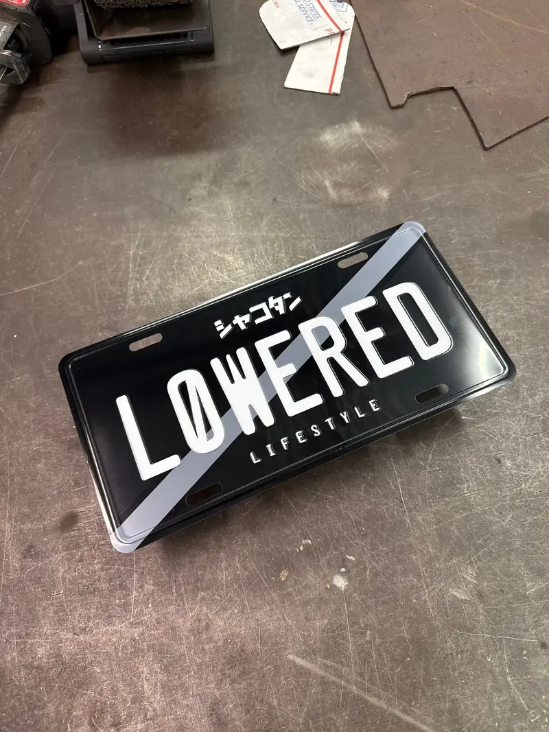 Lowered Lifestyle License Plate (Grayscale) 1