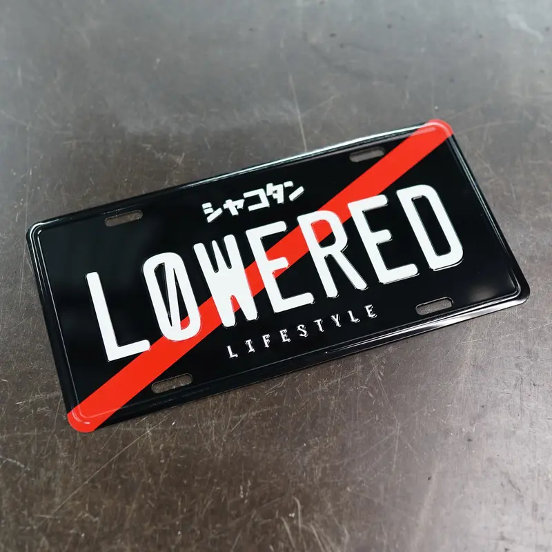 Lowered Lifestyle License Plate (Jdm Black) 1