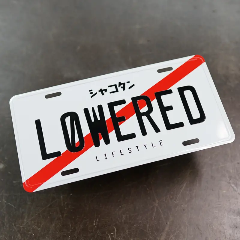 Lowered Lifestyle License Plate (Jdm White) 1