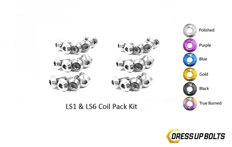 Ls1 - Ls6 Titanium Dress Up Bolts Coil Pack Kit (Corvette, Camaro, Trans Am, Gto) 5