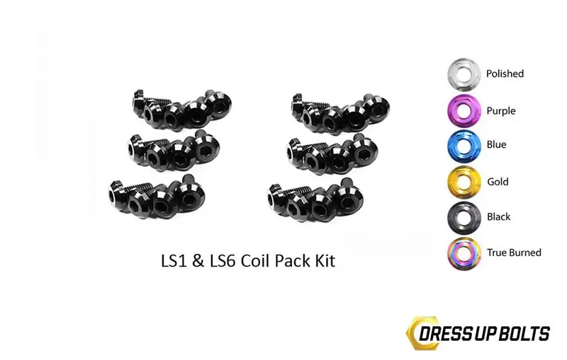 Ls1 - Ls6 Titanium Dress Up Bolts Coil Pack Kit (Corvette, Camaro, Trans Am, Gto) 6