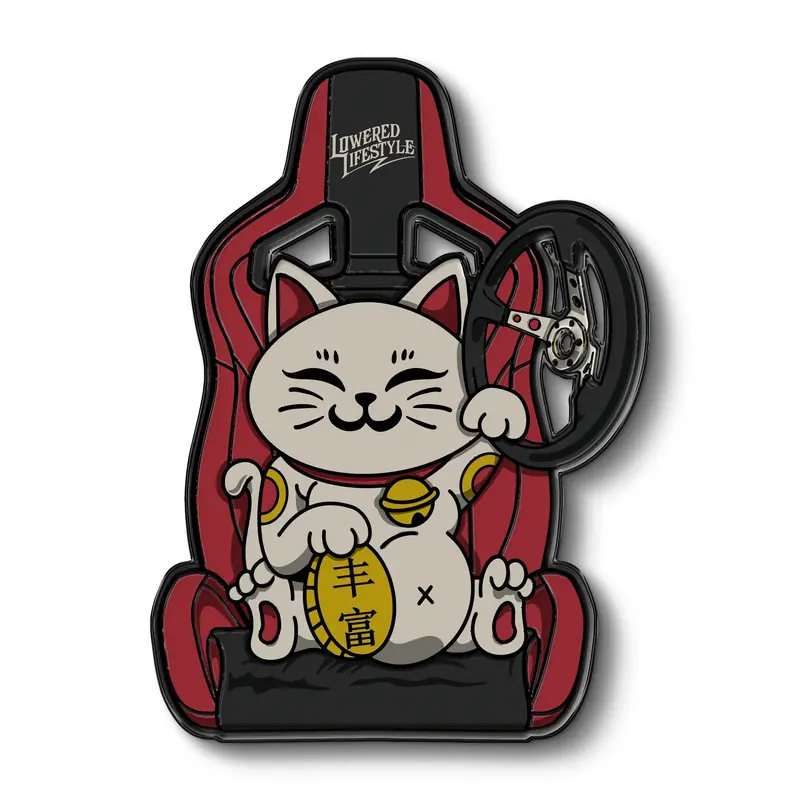 Lucky Cat Professional Driver Enamel Pin 1
