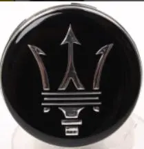 Maserati Floating Center Caps Black & Chrome 2 3/8" (60Mm) — Qty 4 1
