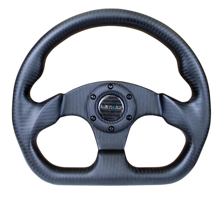 Matte Black Nrg Steering Wheel Carbon Fiber 320Mm Flat Bottom 1