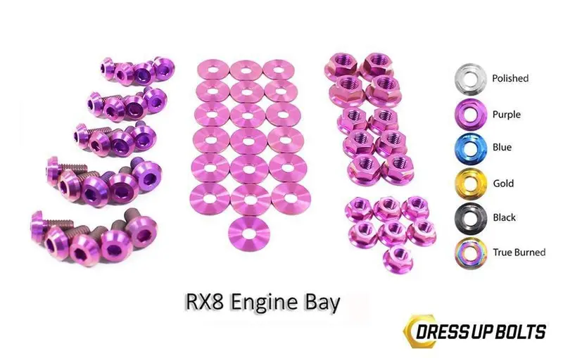 Mazda Rx-8 Fe (2003-2012) Titanium Dress Up Bolts Engine Bay Kit 1