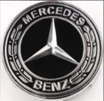 Mercedes Floating Cap Black Silver Old Style 3" (75Mm) — Qty 4 1