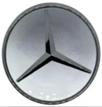 Mercedes Floating Cap Silver & Chrome New Style 3" (75Mm) — Qty 4 1