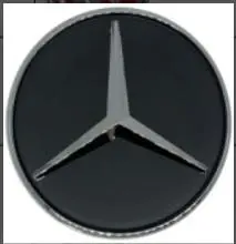 Mercedes Floating Center Caps Black & Silver Qty 4 1