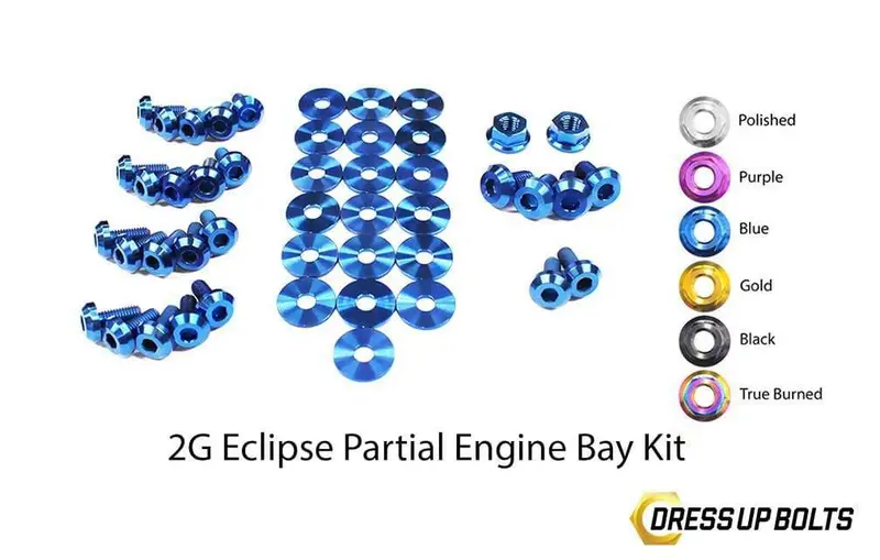 Mitsubishi 2G Eclipse (1995-1999) Titanium Dress Up Bolts Partial Engine Bay Kit 1