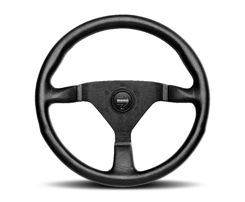 Momo Montecarlo Steering Wheel 320 Mm - Black Leather/Red Stitch/Black Spokes 1