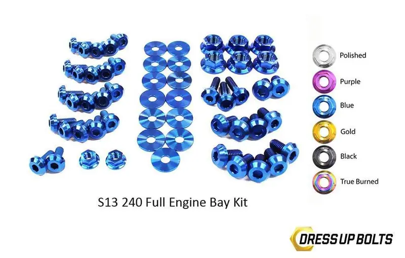 Nissan S13 240Sx (1989-1995) Titanium Dress Up Bolts Full Engine Bay Kit 1