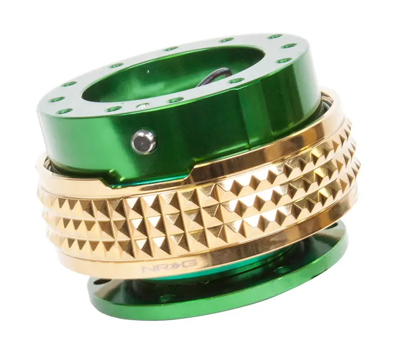 Nrg Quick Release 2.1 - Green Body / Chrome Gold Pyramid Ring 1